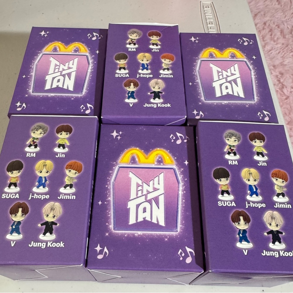 6 TinyTAN Inspired by BTS McDonald’s Toys #1RM, #3Suga, #7Jung Kook TWO of each
